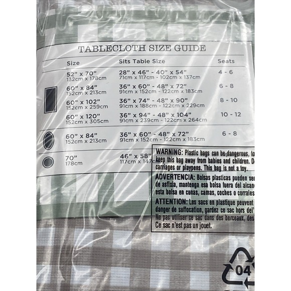 Lintex Home Brown Gingham Vinyl‎ Tablecloth 60 x 102 Rectangle Flannel Back BBQ - Picture 4 of 4